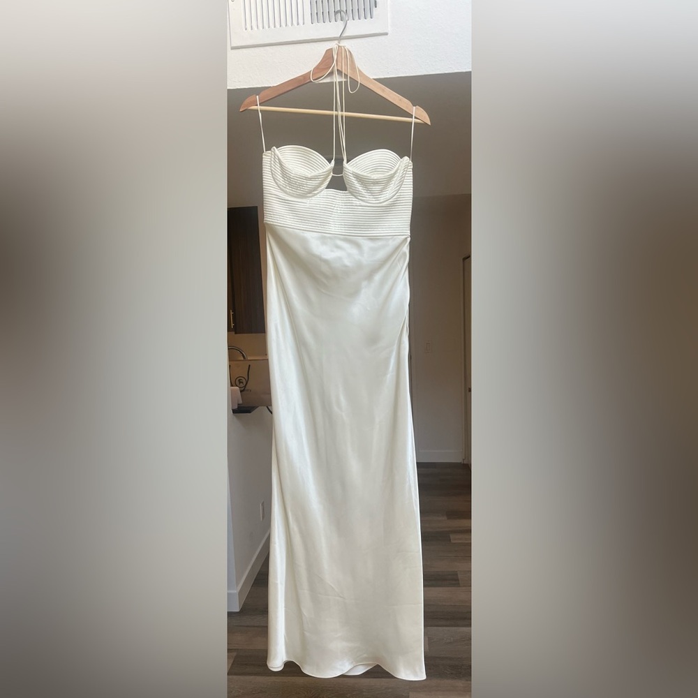 Anna October Sarah Midi Dress white sculpted cup gown size 6